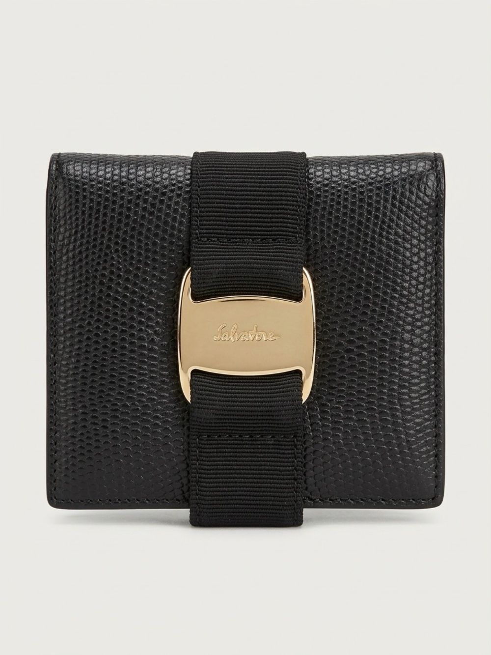 Salvatore Ferragamo Black leather Compact Wallet